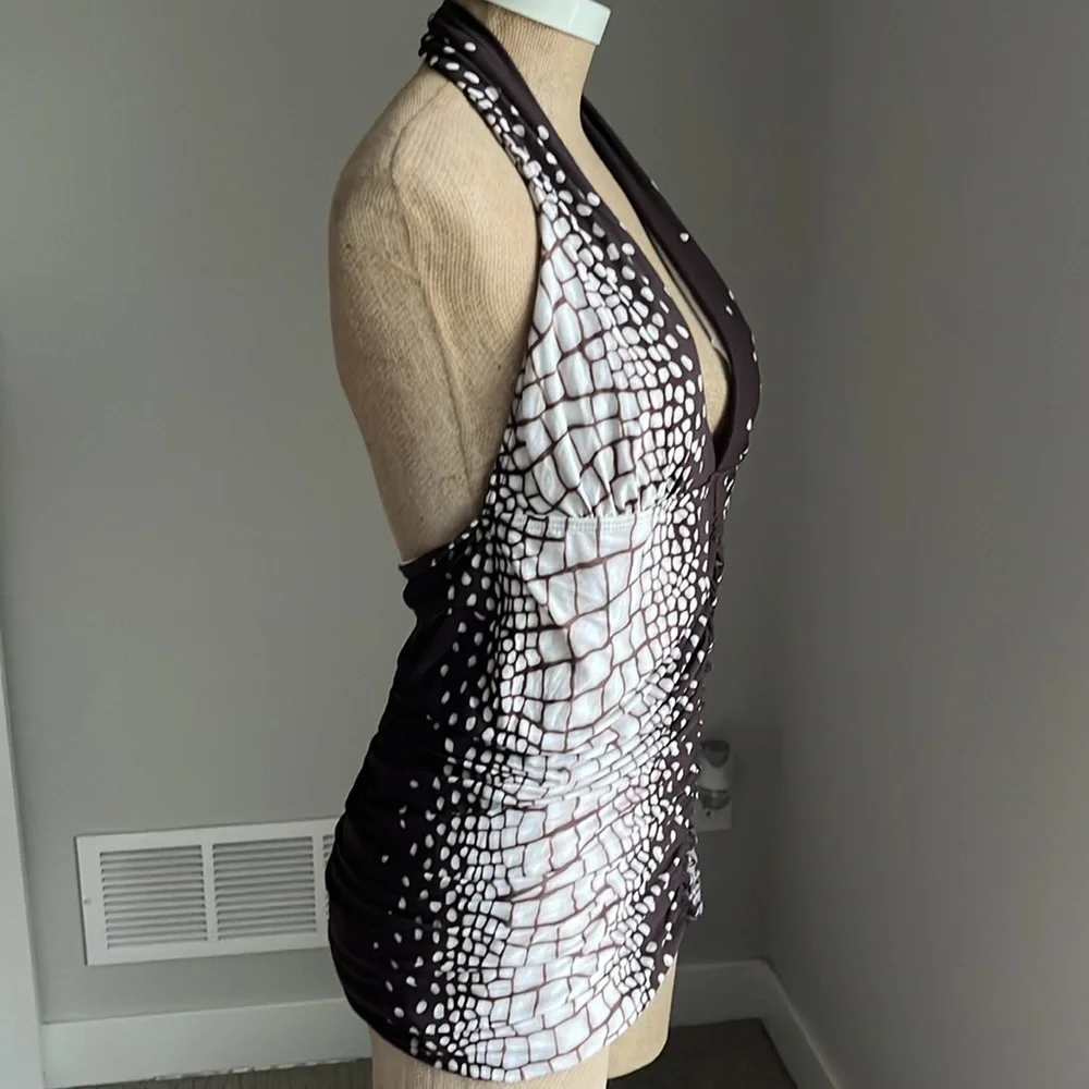 Carmen Marc Valvo Halter Tankini Swim top Medium NEW